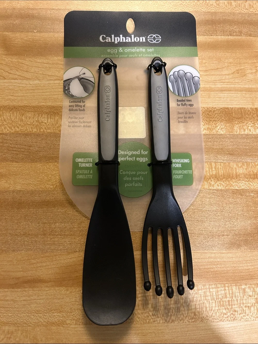 Calphalon Black Omelette Turner and Whisking Fork Set